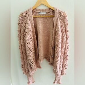 Zara Dusty Pink Oversized Cardigan